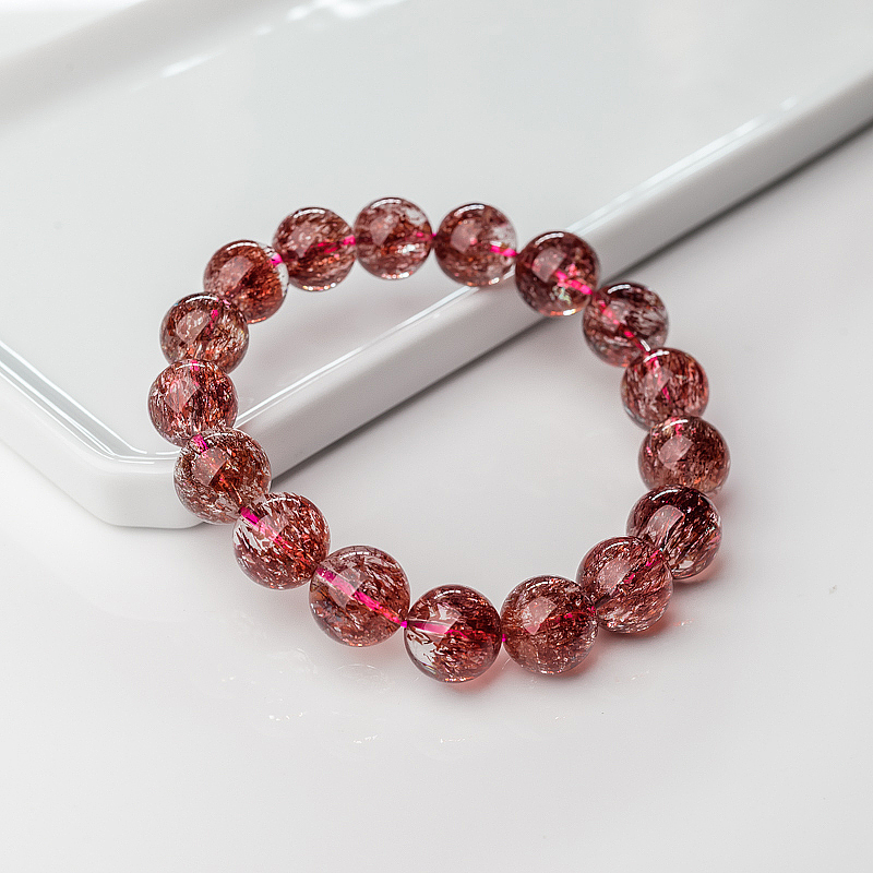 12mm草莓晶单圈手串-红掌柜