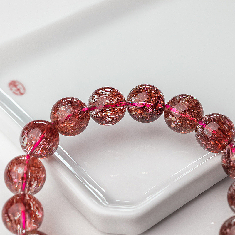 金草莓晶单圈手串-红掌柜