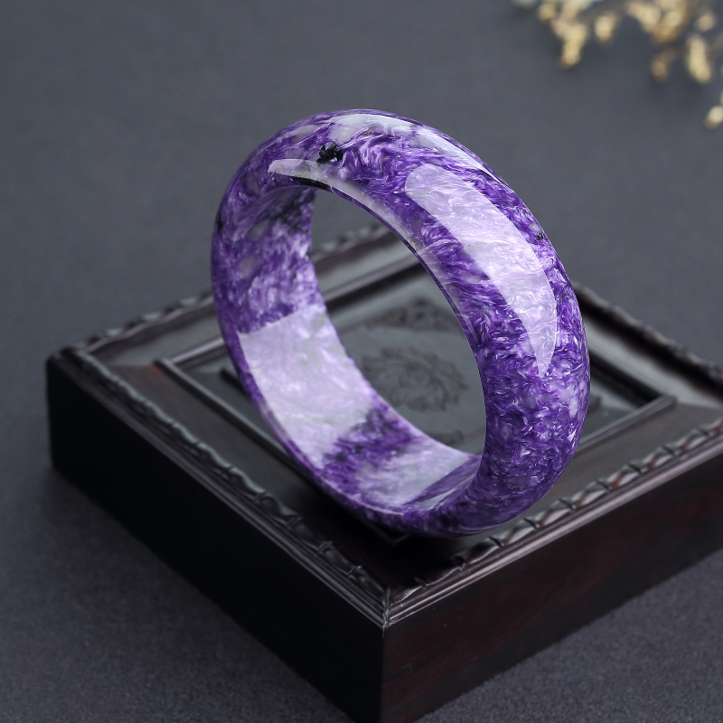 俄罗斯天然紫龙晶平安镯-红掌柜