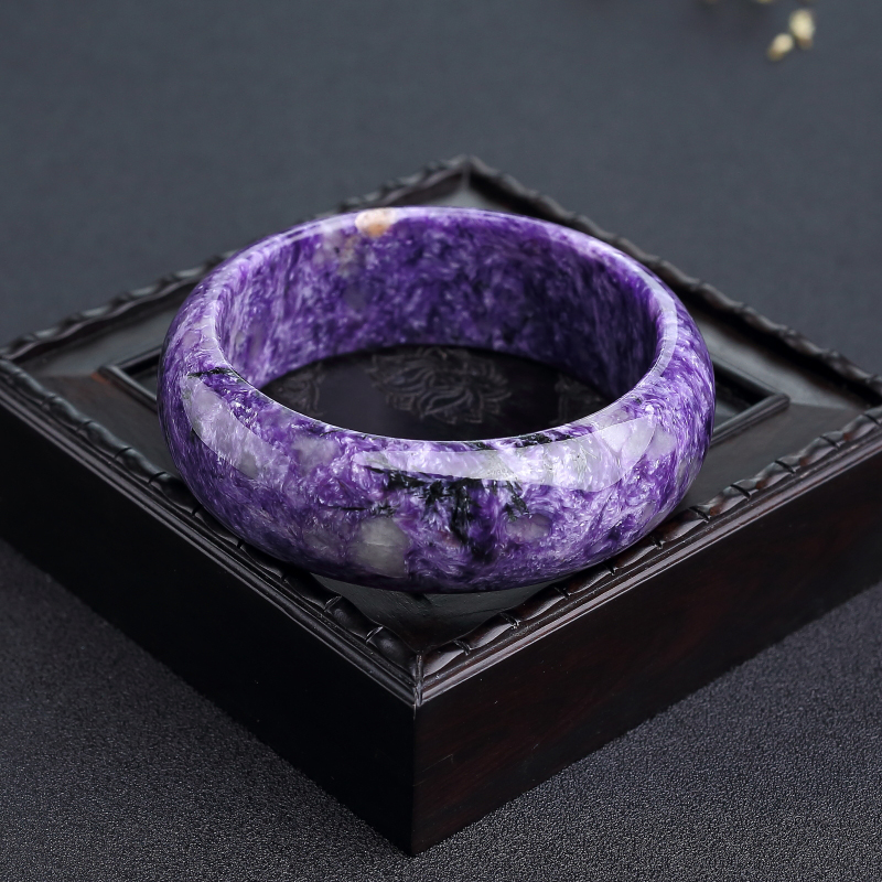 俄罗斯天然查罗石平安镯-红掌柜