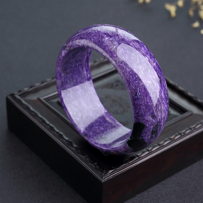 俄罗斯天然紫龙晶平安镯-红掌柜