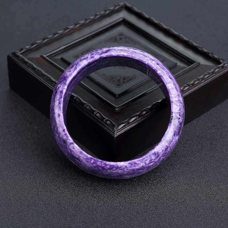 天然紫龙晶平安镯-红掌柜