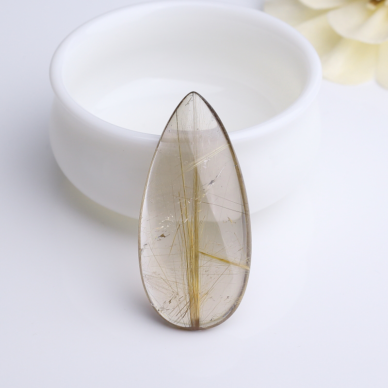 巴西天然金发晶水滴吊坠-红掌柜