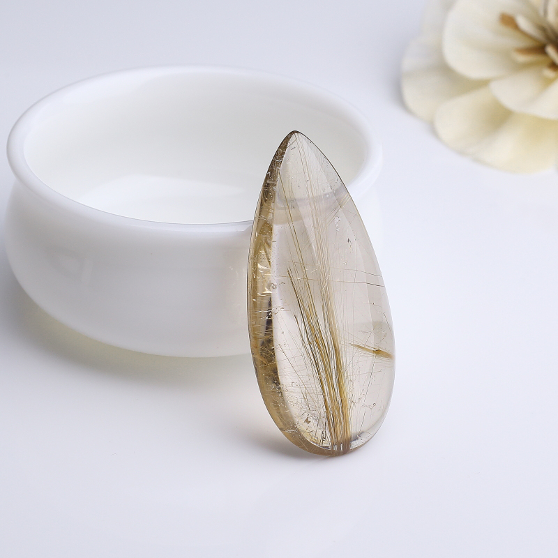 天然金发晶水滴吊坠-红掌柜