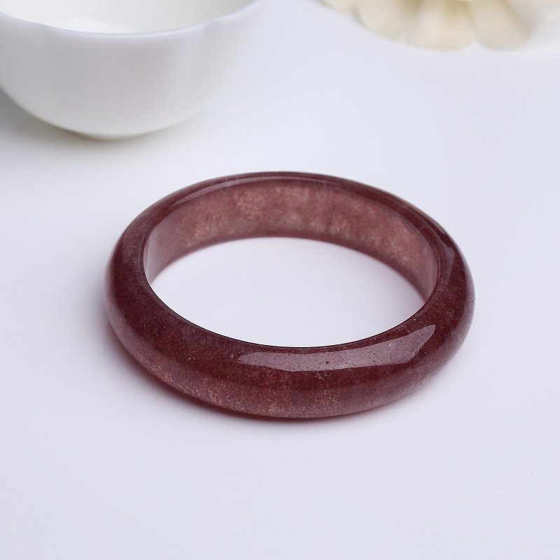 马达加斯加天然水晶平安镯-红掌柜