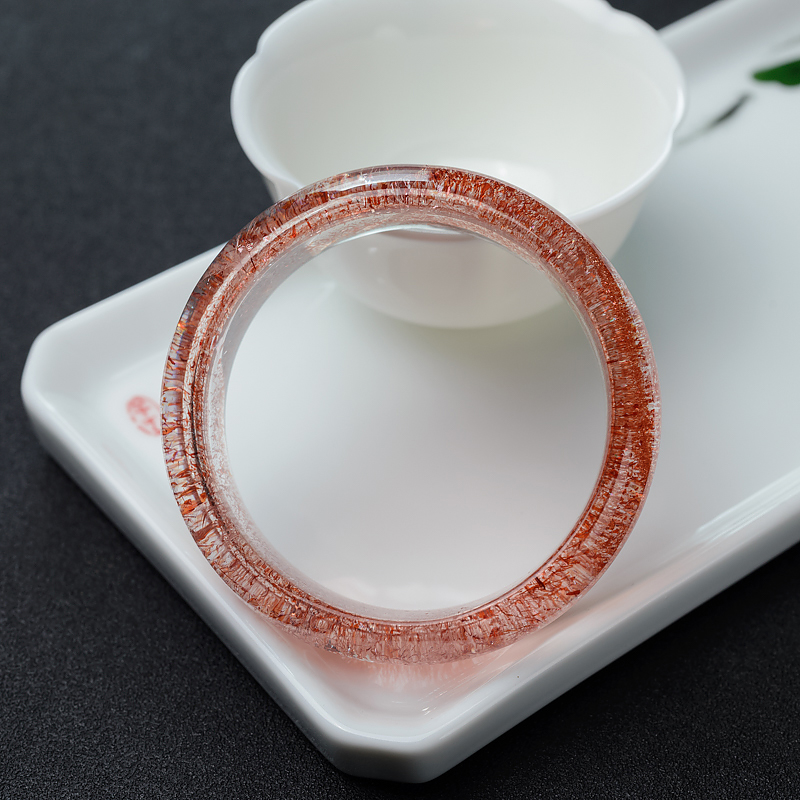 天然金草莓晶平安镯-红掌柜