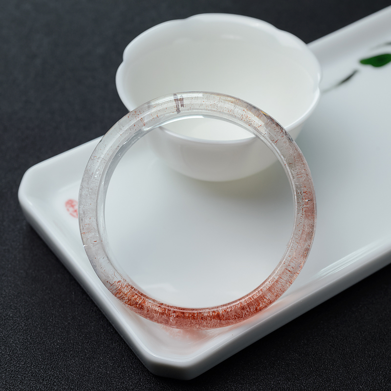 天然金草莓晶平安镯-红掌柜