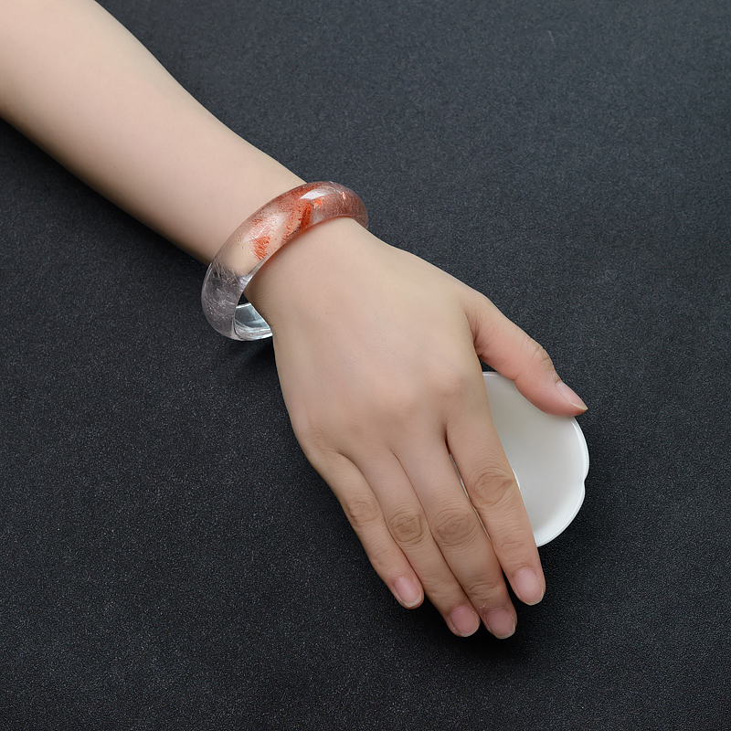 马达加斯加草莓晶平安镯-红掌柜