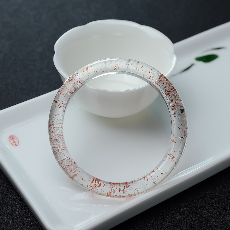 天然金草莓晶平安镯-红掌柜