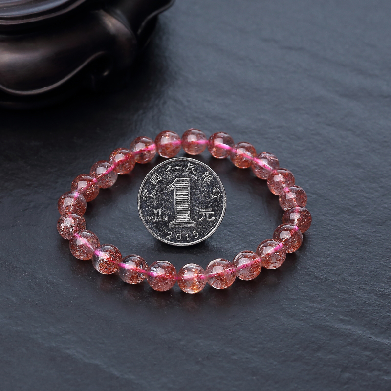 天然金草莓晶手串-红掌柜