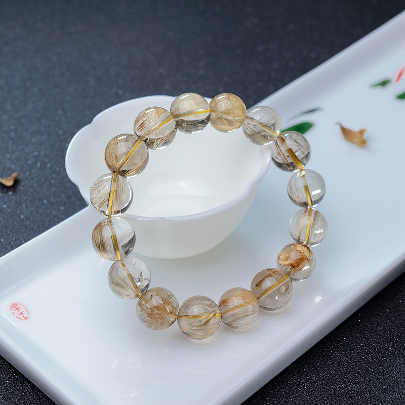 14mm钛晶单圈手串-红掌柜