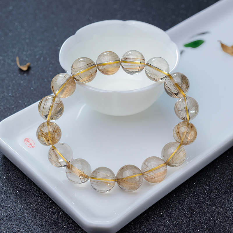 14mm钛晶单圈手串-红掌柜