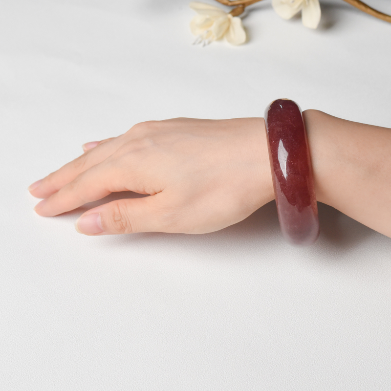 天然草莓晶手镯 -红掌柜