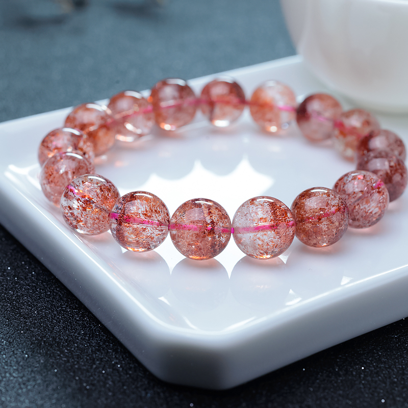 金草莓晶单圈手串-红掌柜