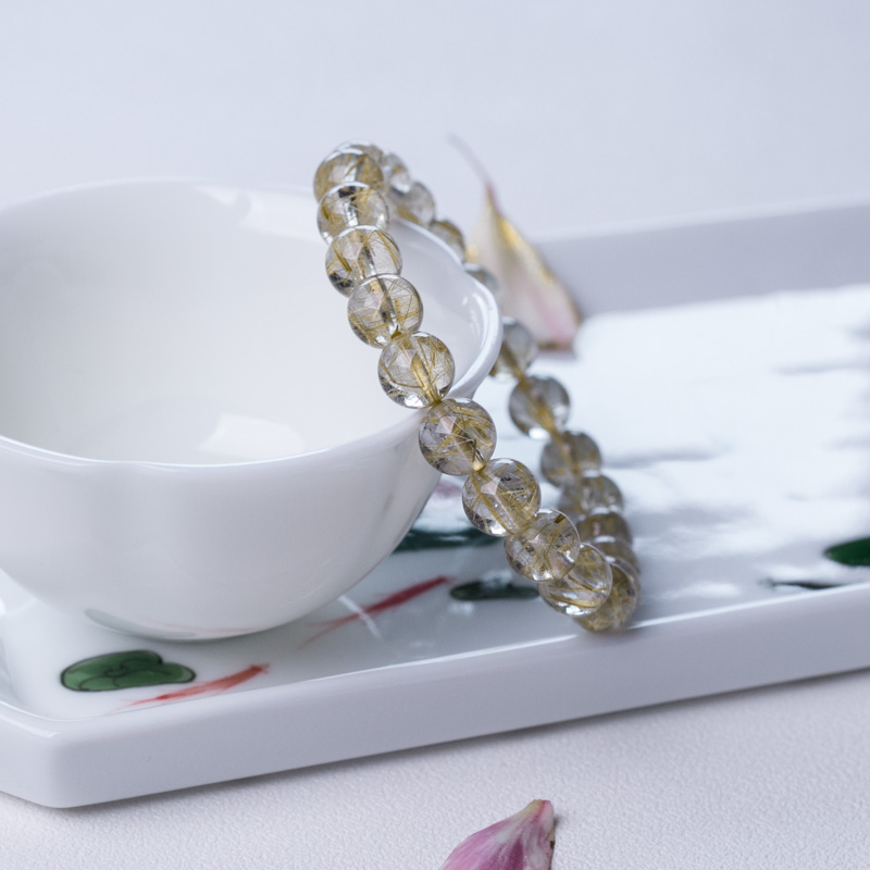 8mm金发晶手串-红掌柜