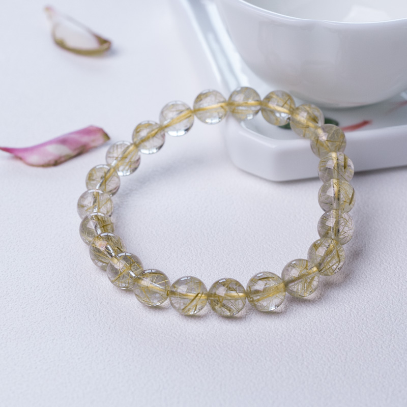 天然金发晶手串-红掌柜