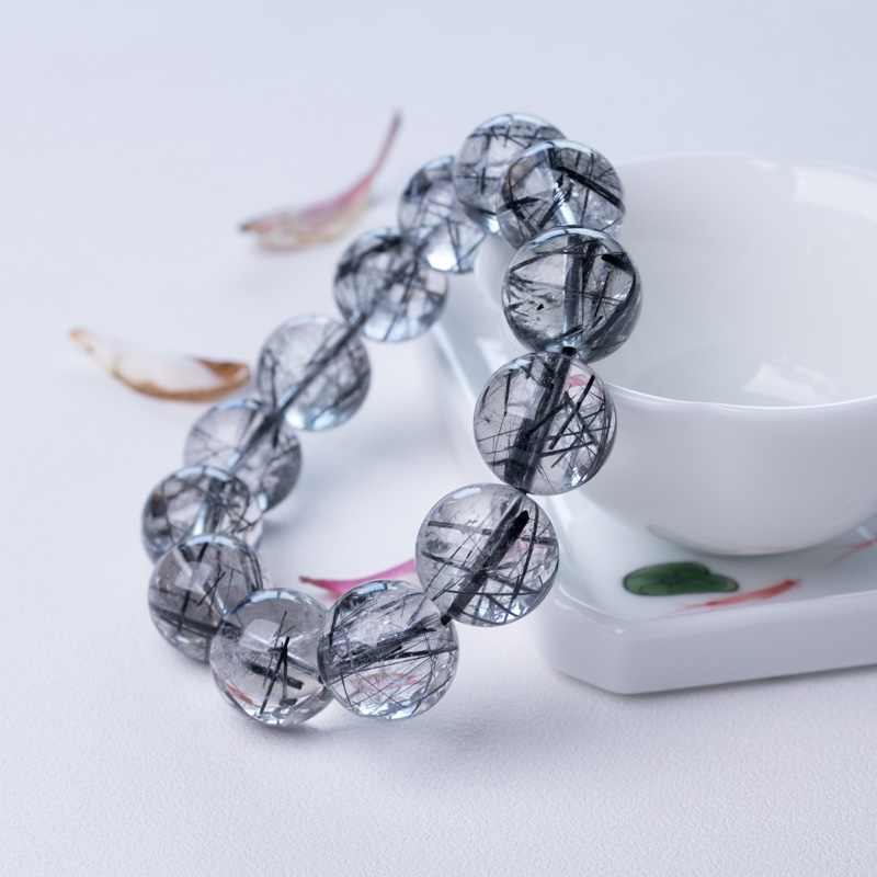 黑发晶单圈手串-红掌柜