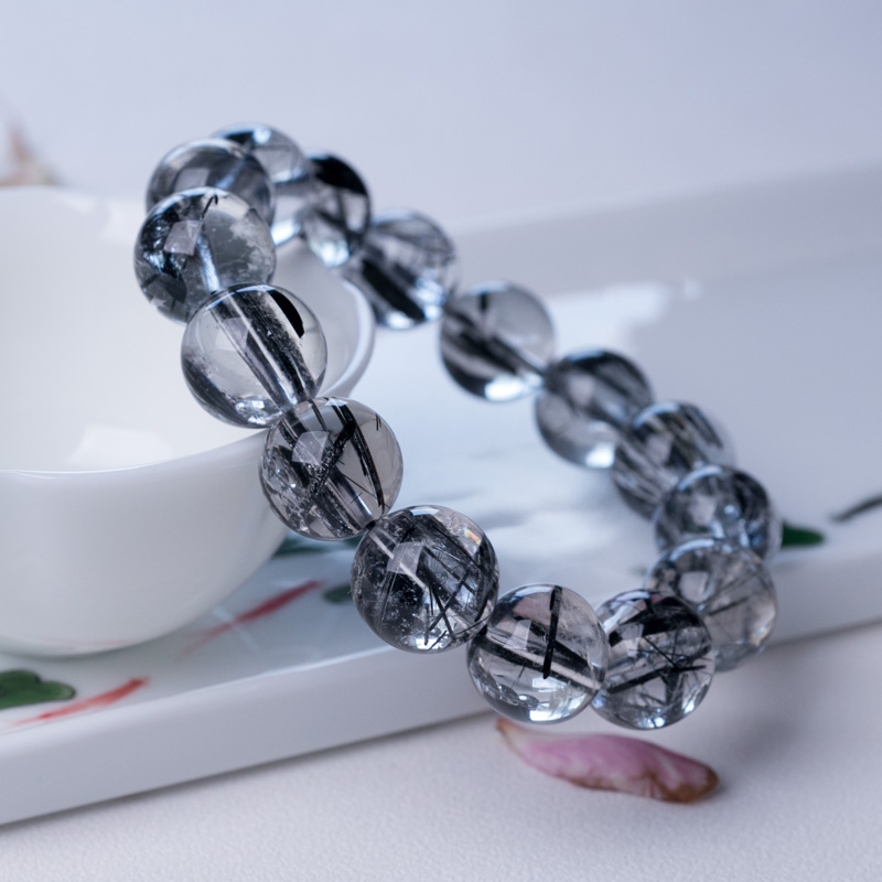 14.5mm黑发晶手串-红掌柜