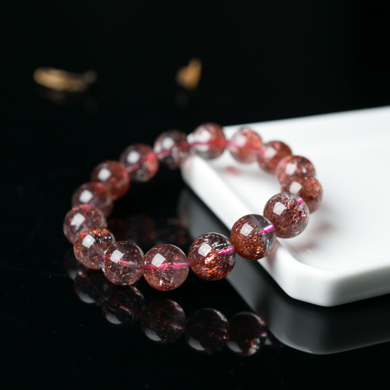 金草莓晶单圈手串-红掌柜