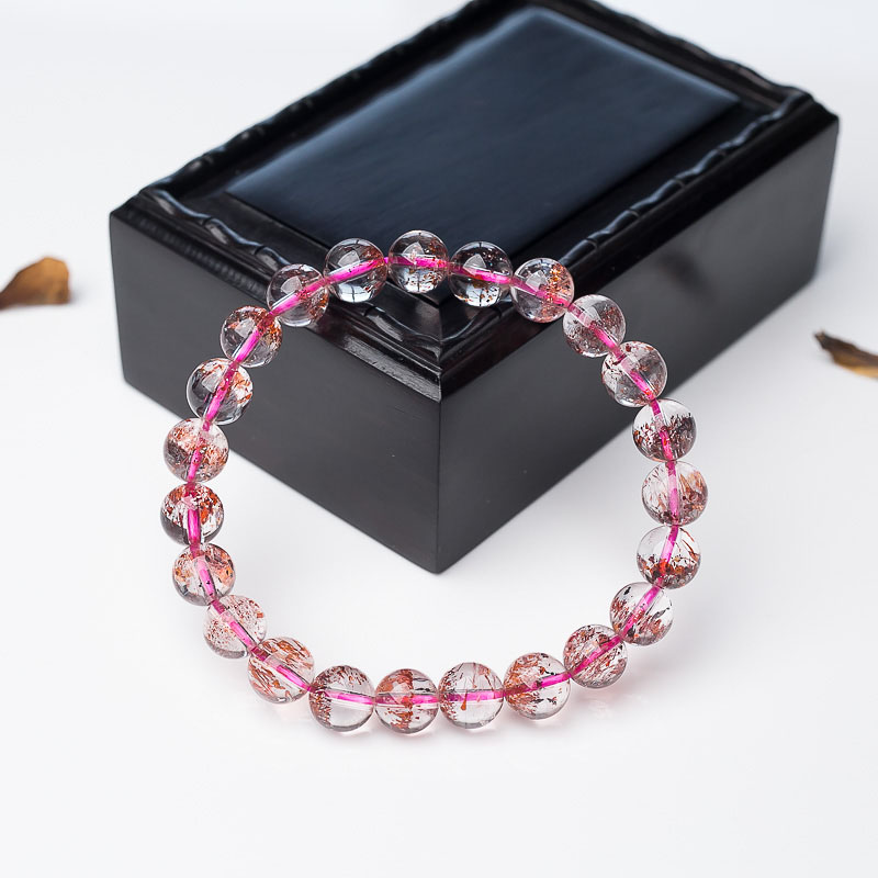 8mm金草莓晶单圈手串-红掌柜