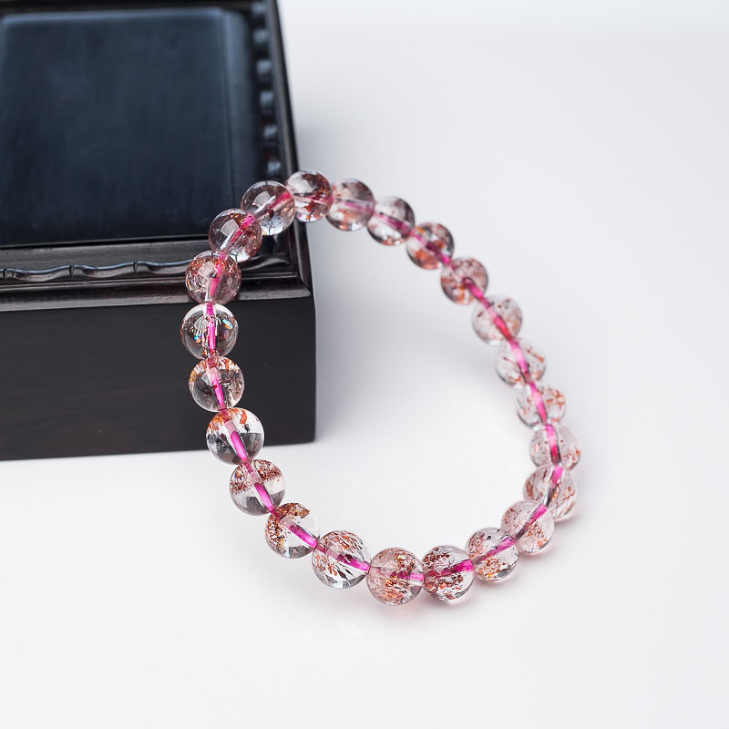 天然金草莓晶单圈手串-红掌柜