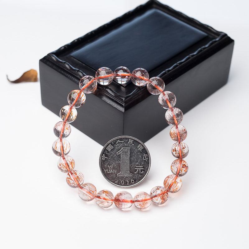 天然金草莓晶单圈手串-红掌柜