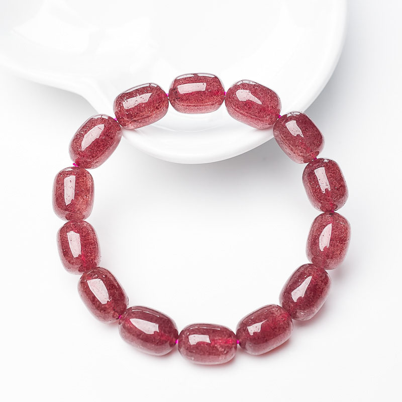 草莓晶桶珠单圈手串-红掌柜