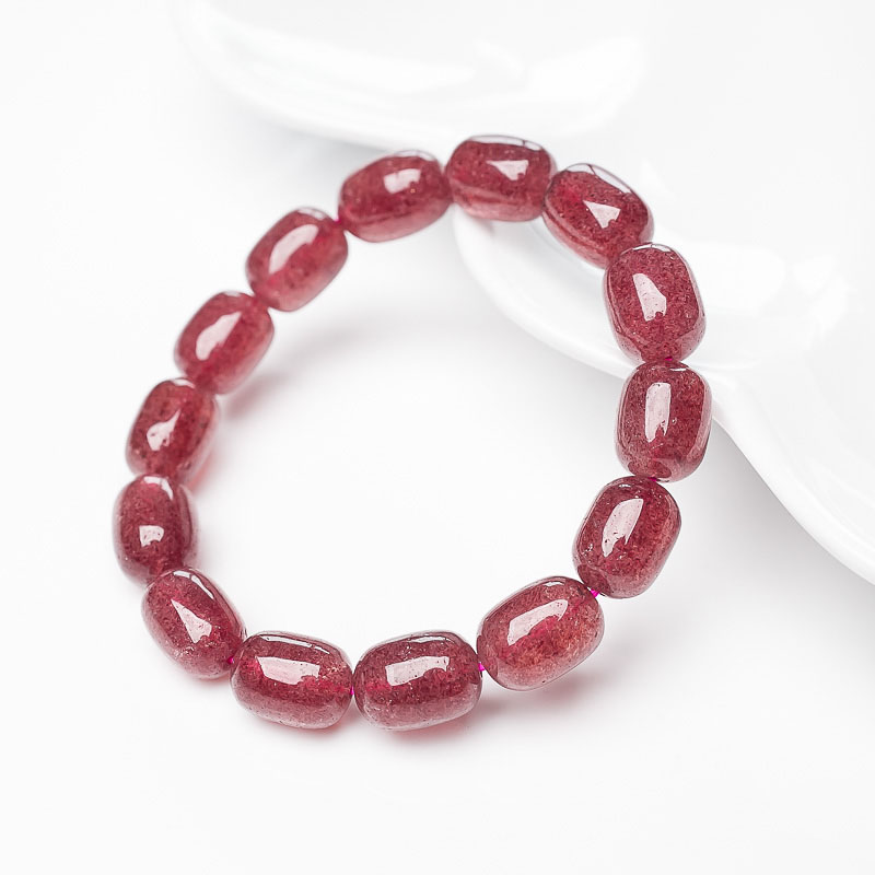 草莓晶桶珠手串-红掌柜