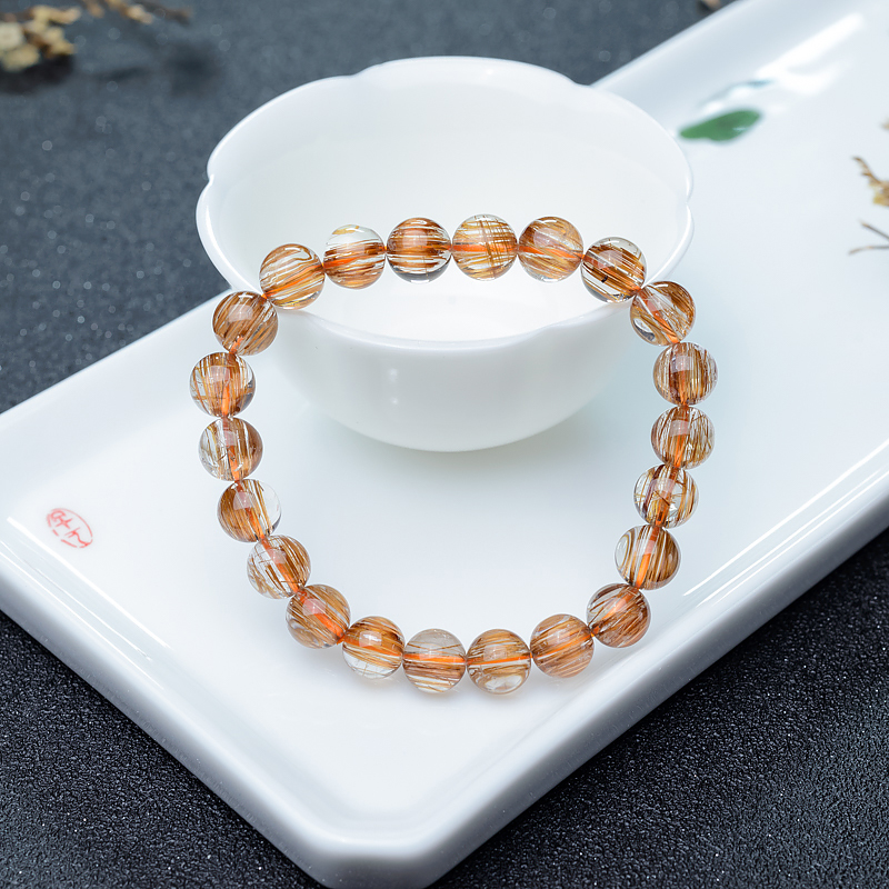 铜发晶单圈手串-红掌柜