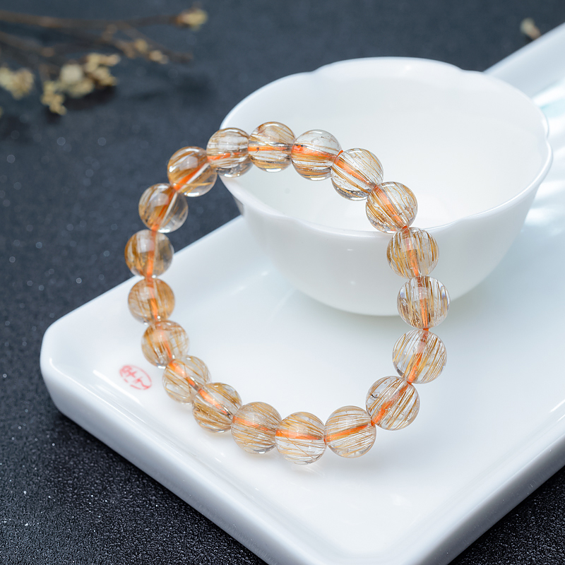 10mm猫眼铜发晶单圈手串-红掌柜