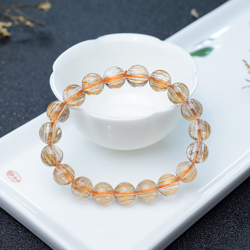 铜发晶单圈手串-红掌柜