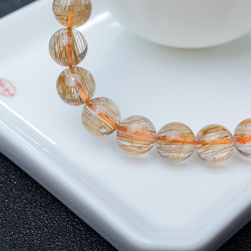 天然铜发晶手串-红掌柜