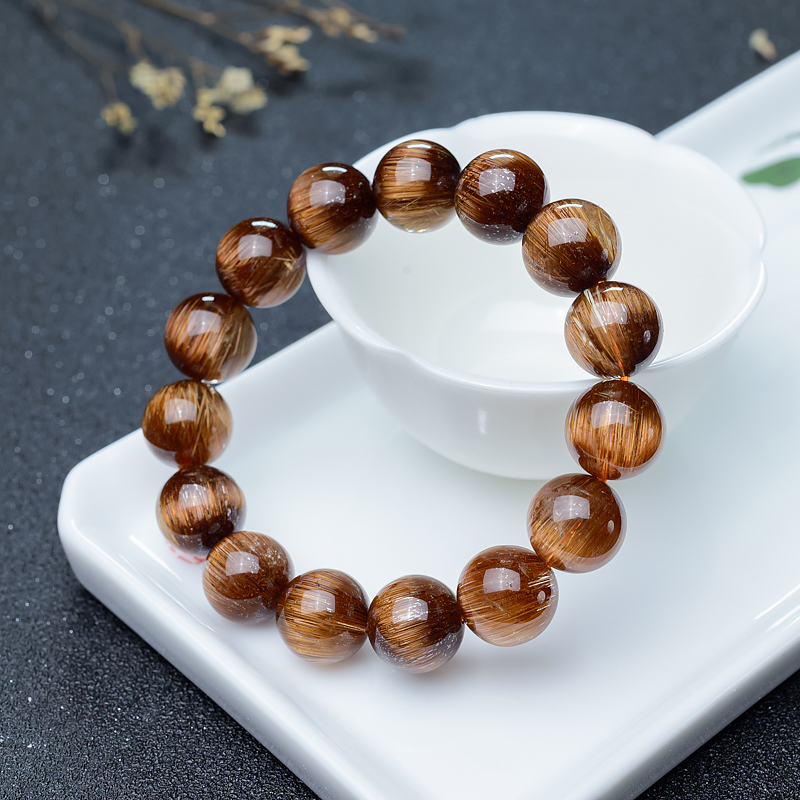 14mm铜发晶单圈手串-红掌柜