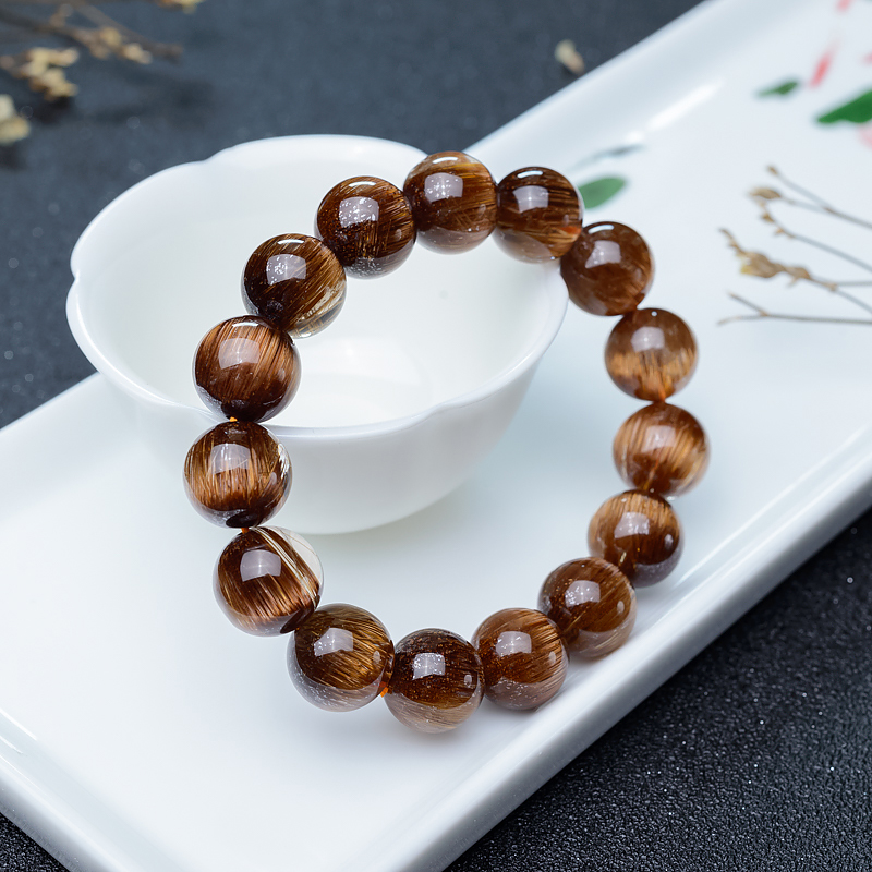 14mm猫眼铜发晶手串-红掌柜