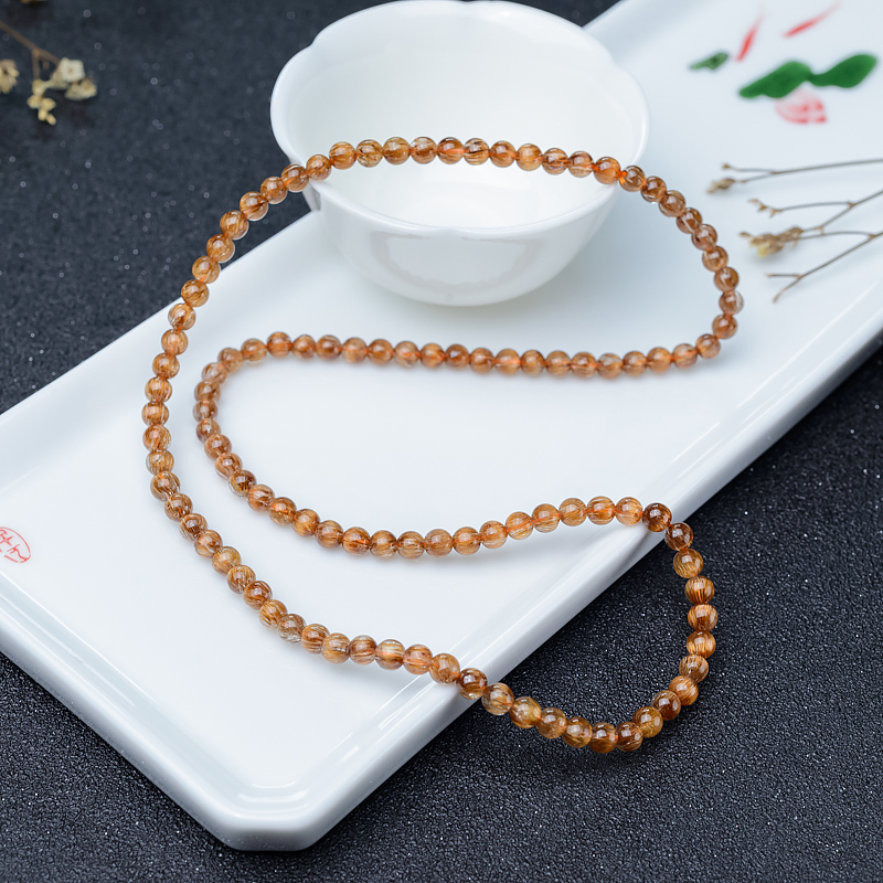 5mm铜发晶多圈手串-红掌柜