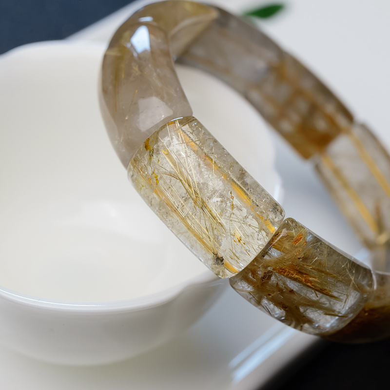 巴西金发晶单圈手串-红掌柜