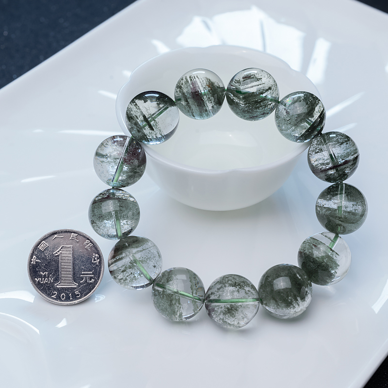 天然绿幽灵手串-红掌柜