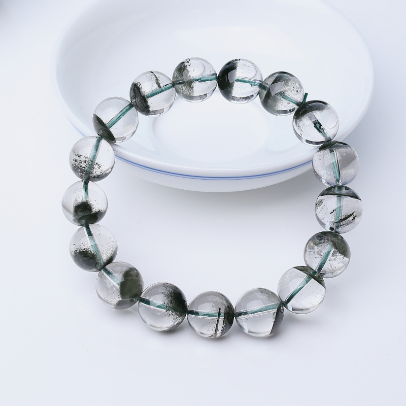 赞比亚天然绿幽灵单圈手串-红掌柜