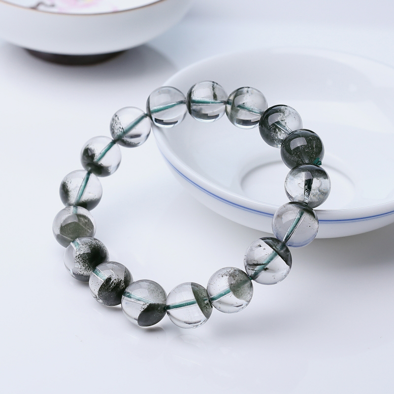 天然绿幽灵单圈手串-红掌柜