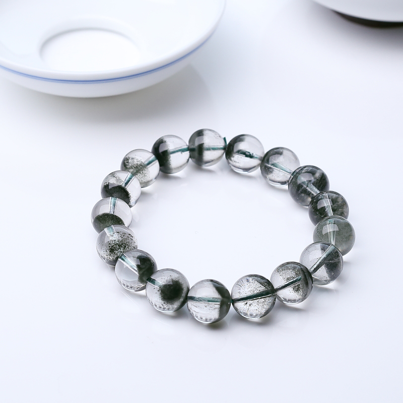 赞比亚天然绿幽灵手串-红掌柜