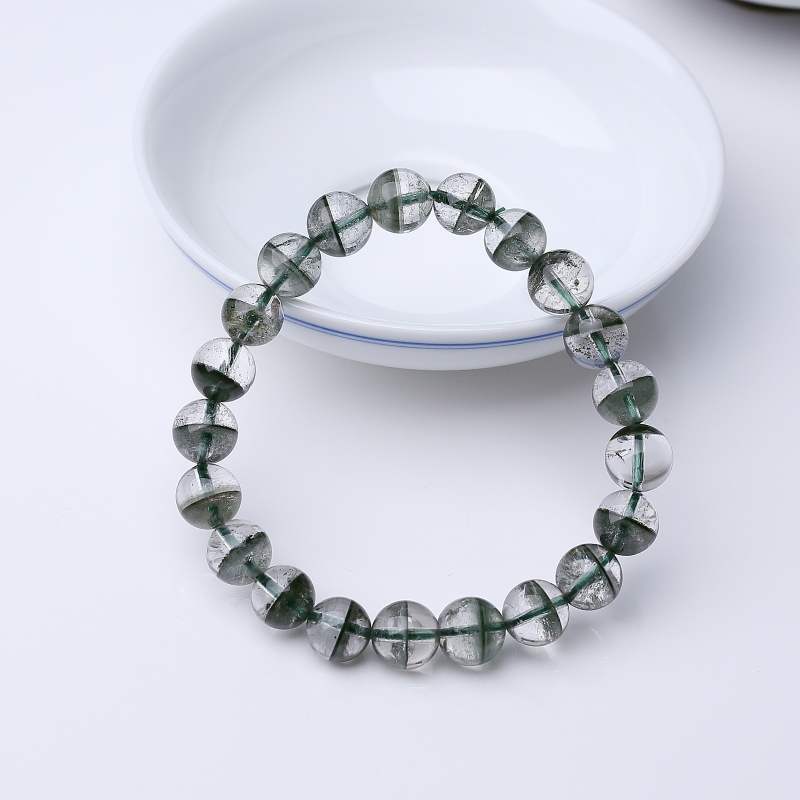 赞比亚天然绿幽灵单圈手串-红掌柜