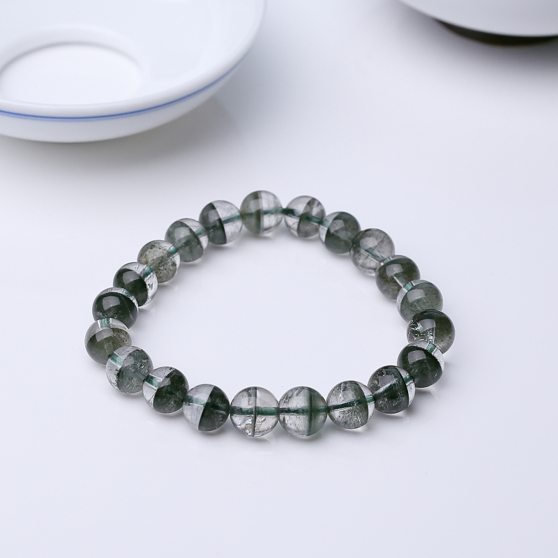 赞比亚天然绿幽灵手串-红掌柜