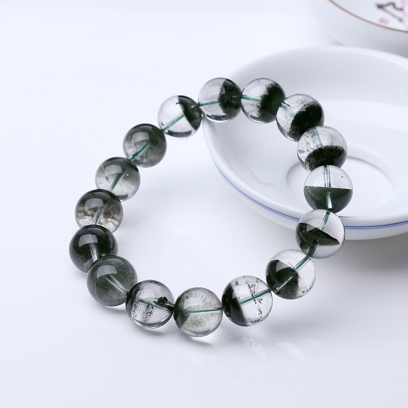 天然绿幽灵单圈手串-红掌柜