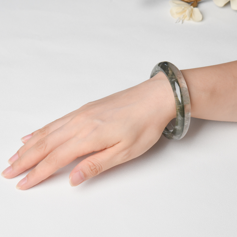 天然绿幽灵手镯-红掌柜