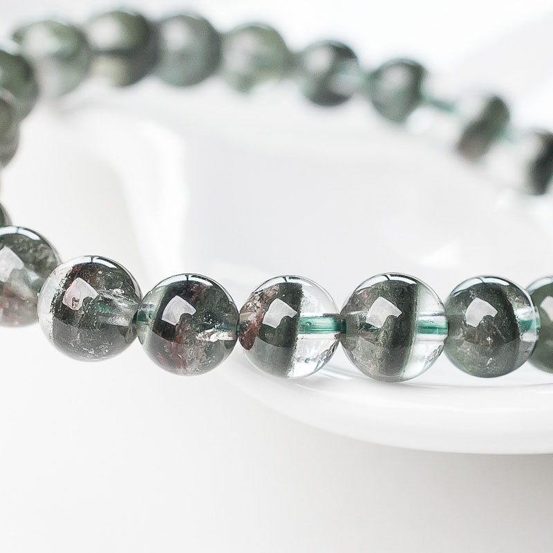 天然绿幽灵单圈手串-红掌柜