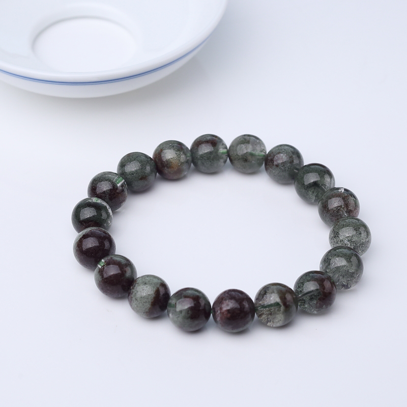 巴西天然绿幽灵手串-红掌柜