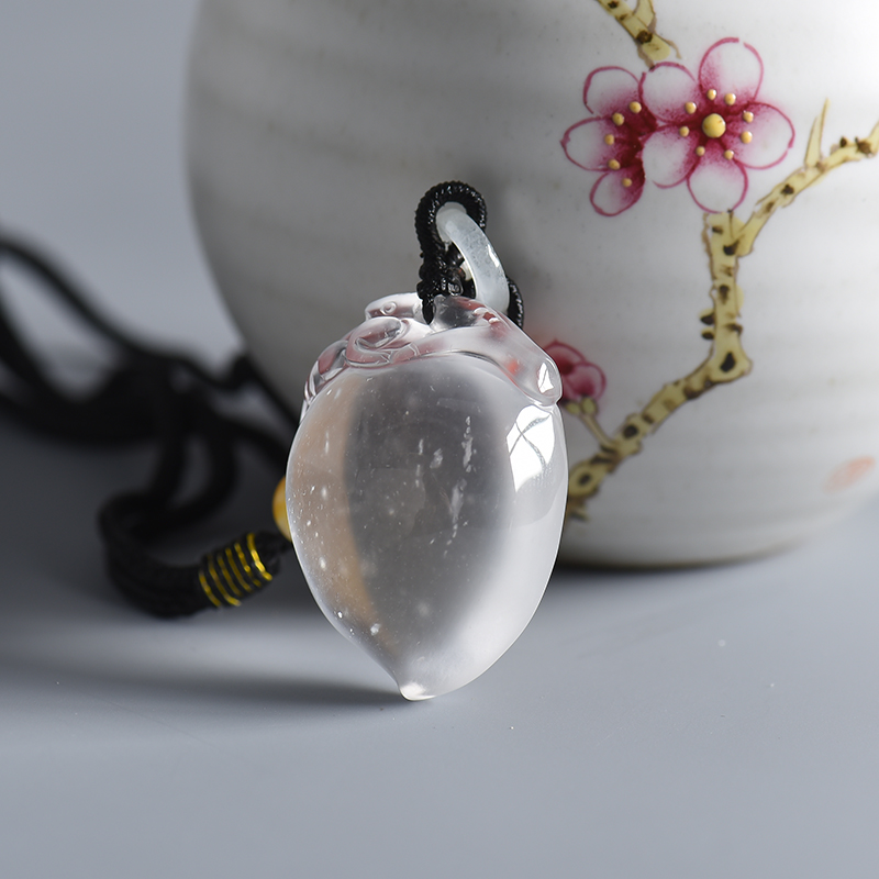 冰种水沫玉寿桃吊坠-红掌柜