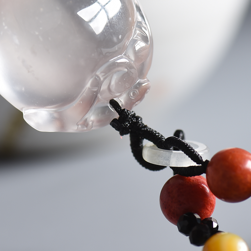 水沫玉寿桃挂坠-红掌柜