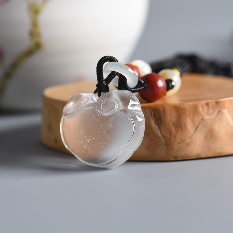 水沫玉如意锁吊坠-红掌柜