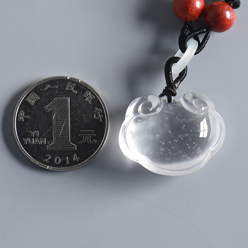 缅甸水沫玉如意锁吊坠-红掌柜